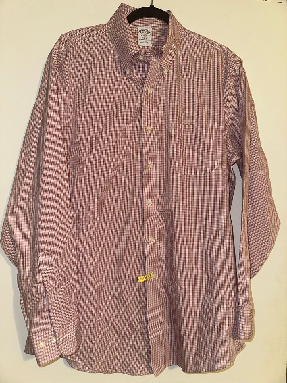 Brooks Brothers 1818 Men's Shirt 16.5 4/5 large Regent Dress Non Iron Red white